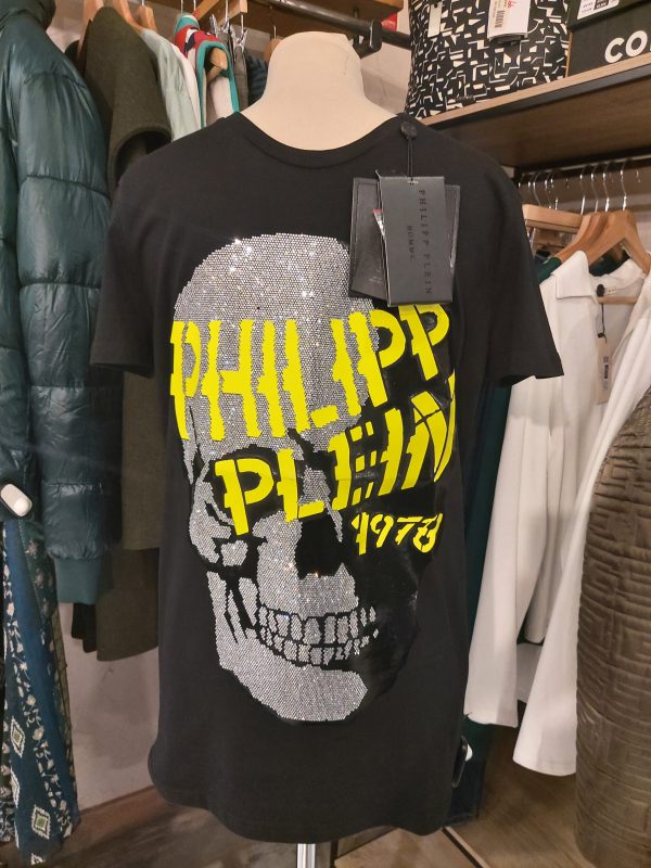 PHILIPH PLEIN. Camiseta en color negra estampada.